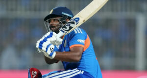 വാംഖഡെയിൽ സാംസൺ കൊടുങ്കാറ്റ്; 42 പന്തിൽ 89 – സെഞ്ചുറി നഷ്ടമായെങ്കിലും ഇന്ത്യ ശക്തമായ നിലയിൽ